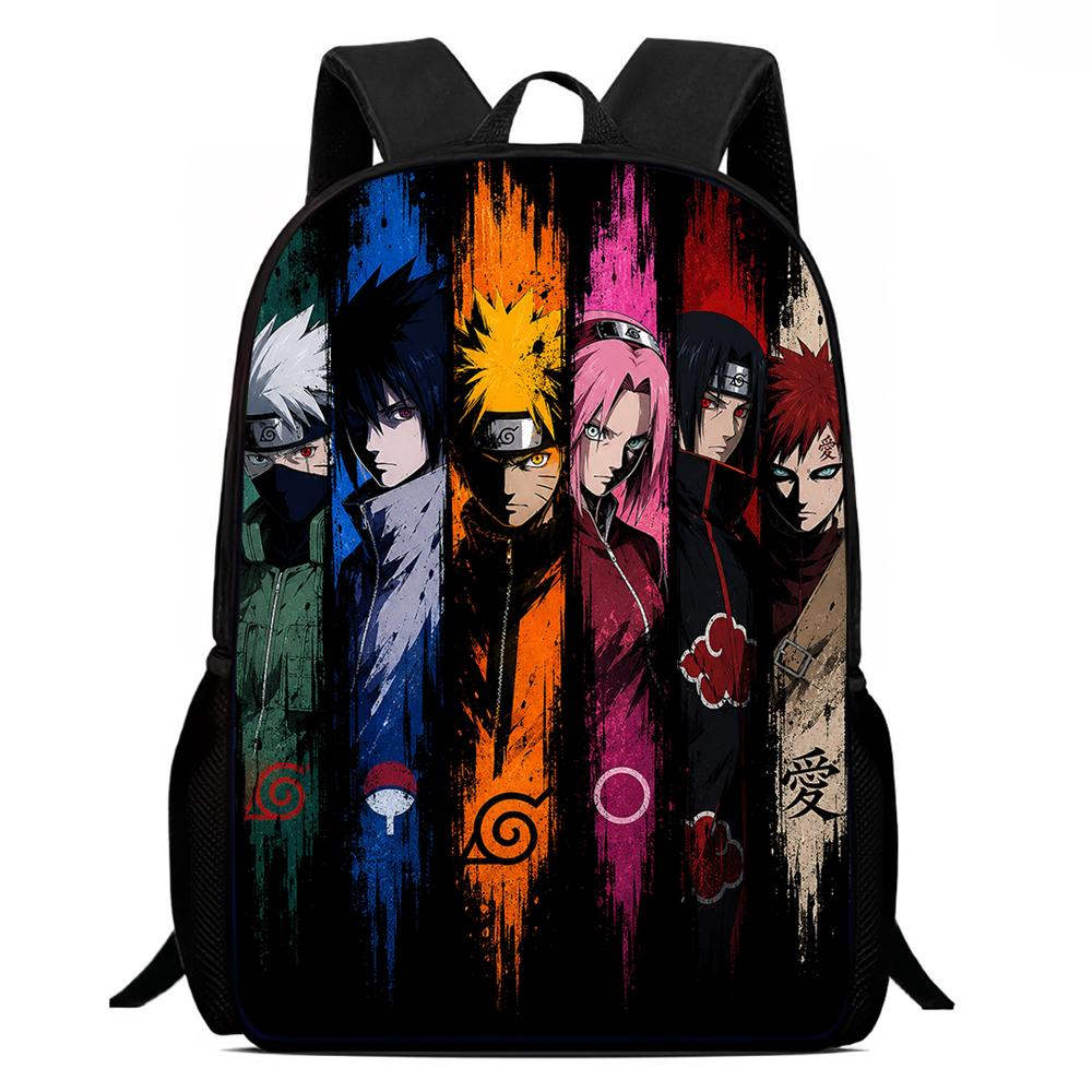 NARUTO Anime 15 Inch Children Cartoon Backpack,Comfort Adjustable Shoulder Straps,School&Daily Use,For 5-10 Year Old Boys&Girls