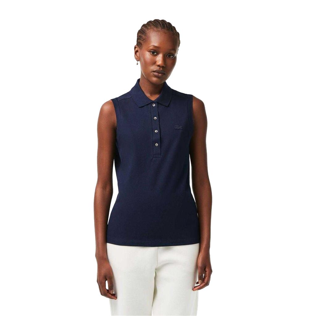 Lacoste Damen L.12.D Stretch Slim Ärmelloses Poloshirt