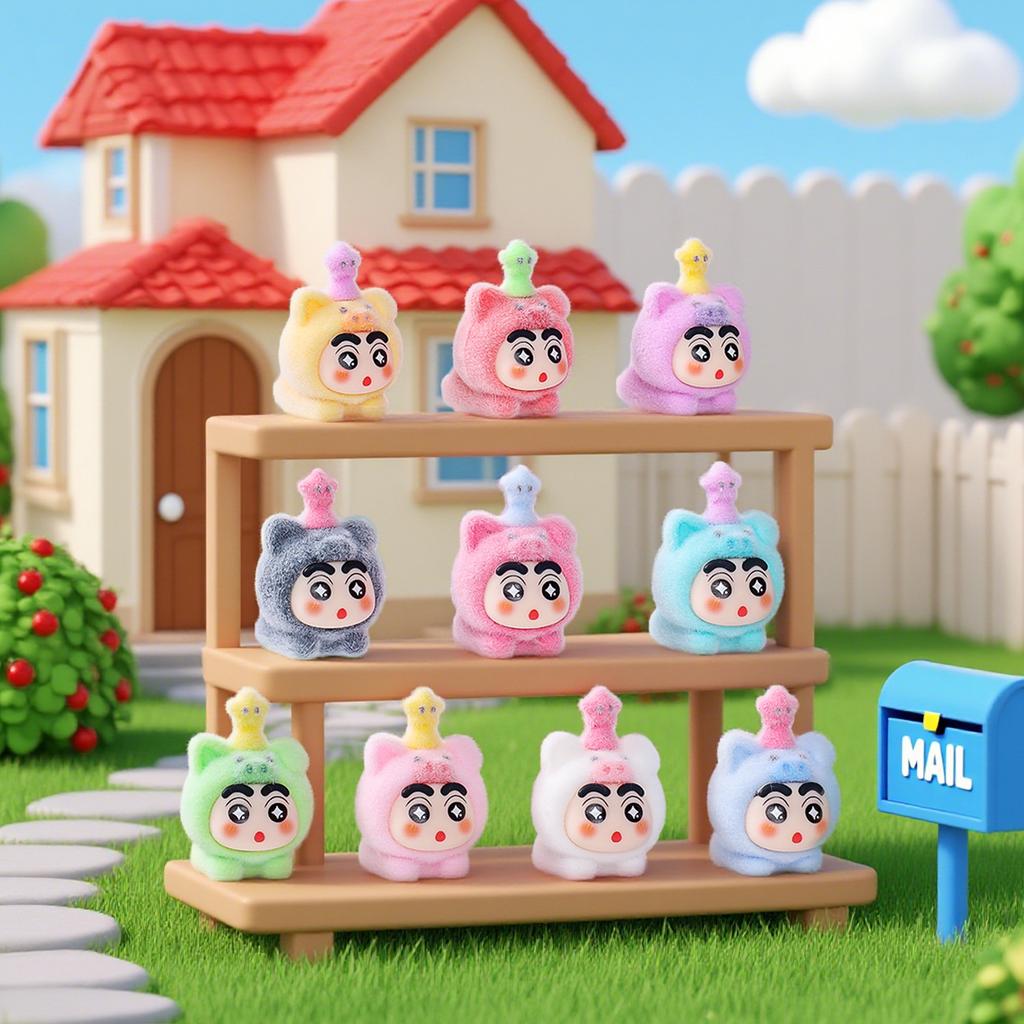 9Pcs/Set Anime Crayon Shin-Chan Mini Figurine Toy Afro Serise Collectible Model Doll Fans Gift