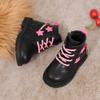 Girls' Fashion Princess Fleece Ankle Boots, Winter Children's Sweet Anti-slip Leather Boots