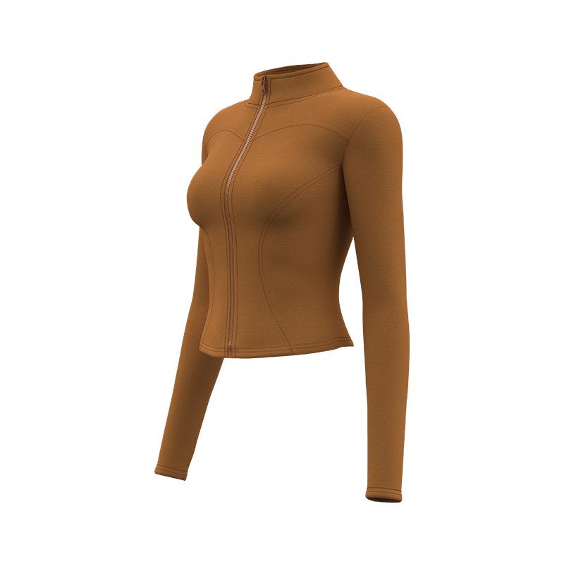 Juyitang Damen Herbst/Winter Yoga Jacke - Schlankmachend, Verdickt, Samt, Langärmlig, Fitness Lauf-Top
