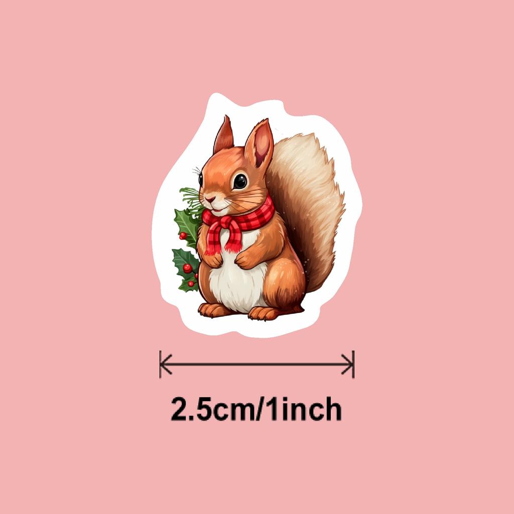 500/roll, Christmas, Creative Cartoon, Squirrel, Sealing Stickers, Gift Packaging, Envelope Stickers