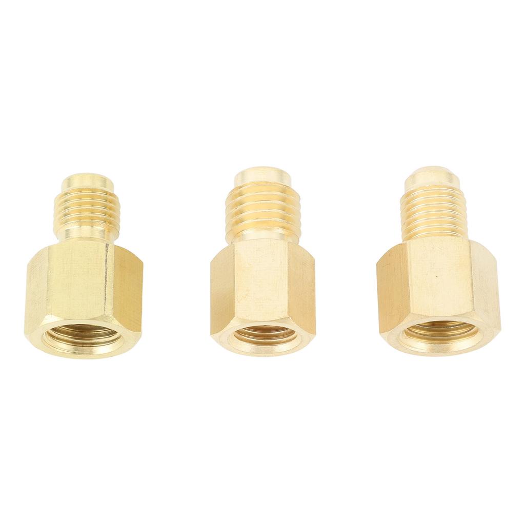 3pcs Air Conditioner Brass Adapter Durable Vacuum Adapter Portable Charging Vacuum Port Adapter for