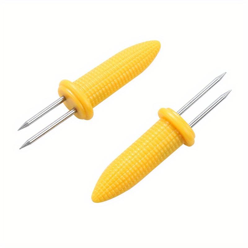 10 Stück Edelstahl-Maiskolbenhalter - Ineinandergreifende Maisspieße, Robuste Süßmais-Halter für BBQ, Grill, Picknicks und Outdoor-Kochen