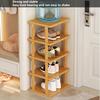 5/7/8 Tiers Vertical Shoe Rack Wood Narrow Shoe Rack Small Shoe Organizer Space Saving Corner Shoe Shelf Tall Shoe Tower Free Standing Shoe Rack