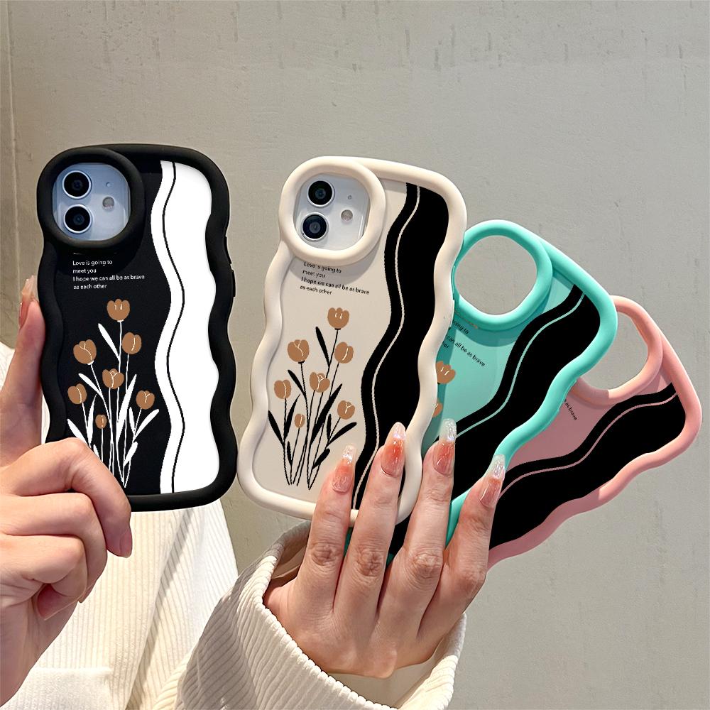 Big Wave Edge Mäkký silikónový materiál Macaron Puzdro na telefón Nárazuvzdorné ochranné gumové puzdro pre iPhone Samsung Huawei Honor Xiaomi Redmi OnePlus Moto