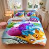 Hoppy Bunnies Adventure Print 3Pcs Bedding Setduvet Cover With 2 Bedropillowcase Home Birthday Gift