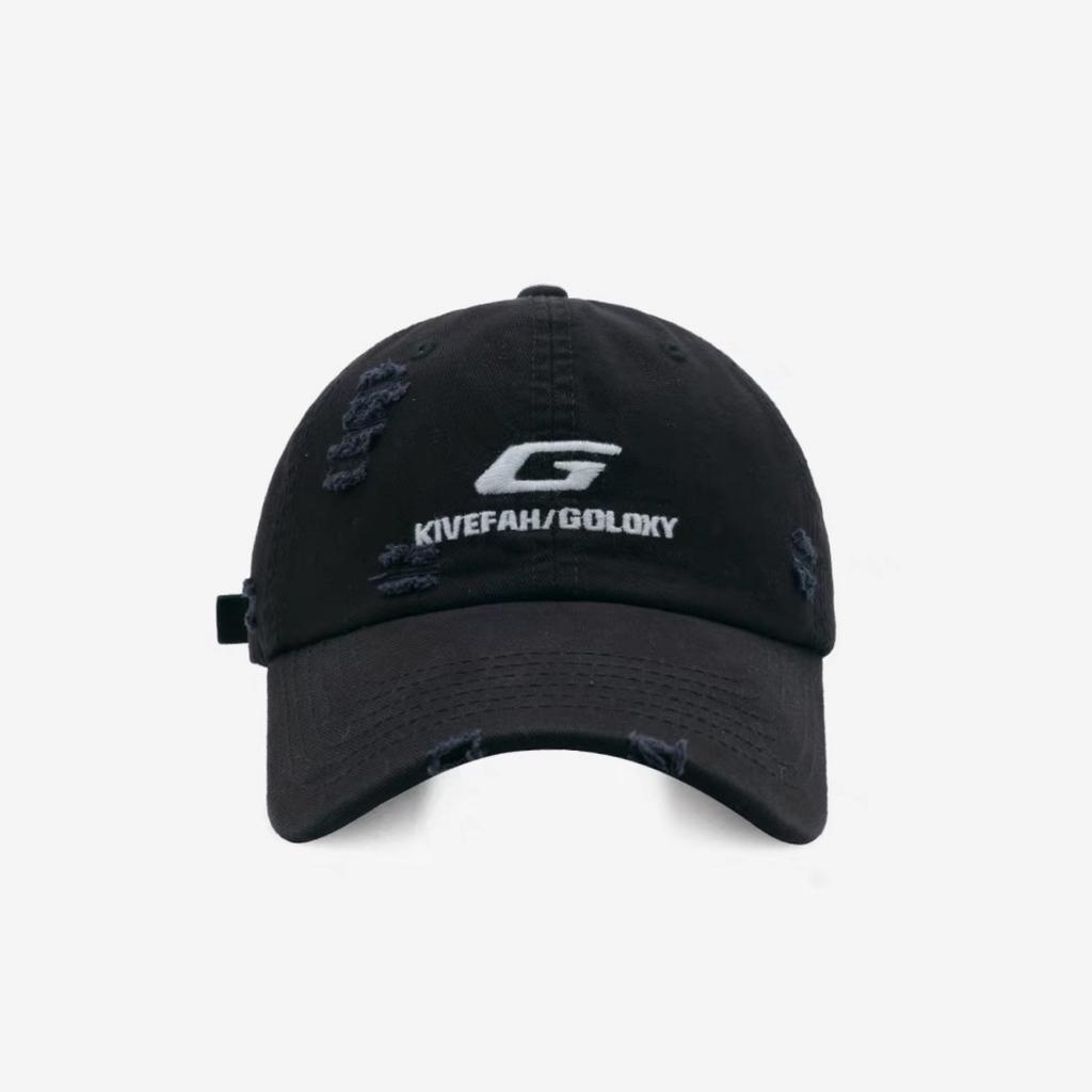 Street Distressed Perforated G Letter Baseball Caps  Men's and Women's Streetwear Hip Hop Embroidered Baseball Caps