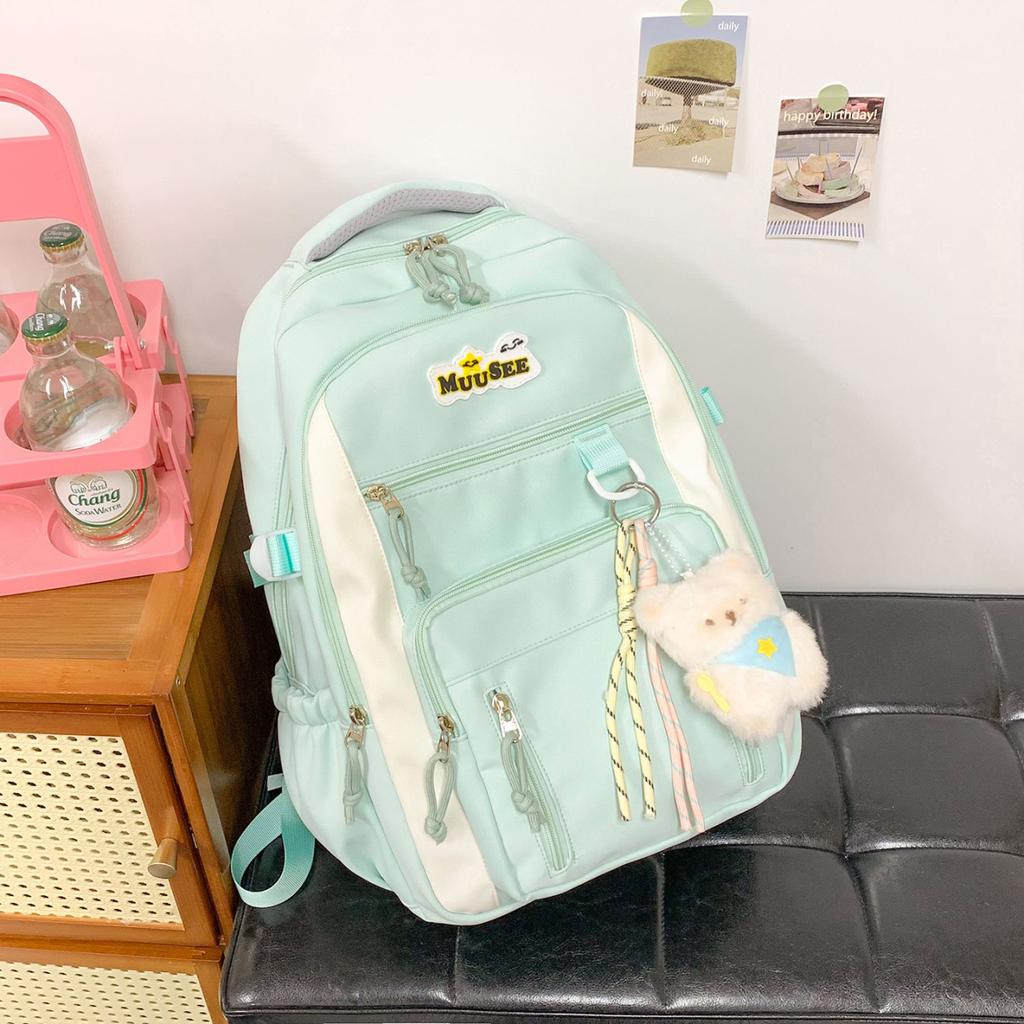 Schoolbagins contrasting color schoolbag women's new Korean version of college style large capacity backpack small fresh versatile girl backpack tide