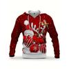 New European and American Halloween Men's Santa Claus Digital Print Christmas Series Hooded Sweatshirt Casual Pullover