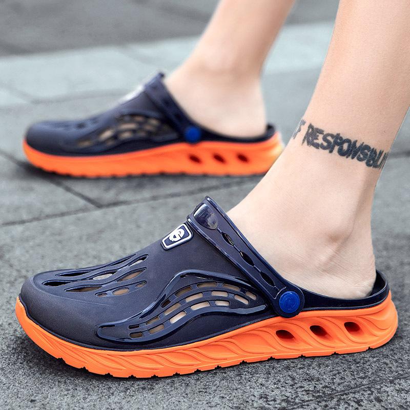 Fashion Men's Sandals Summer Wear Hole Shoes Sports Dual-purpose Driving Cool Slippers Vietnamese Baotou Non-slip Beach Shoes Men