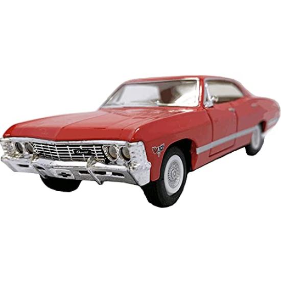 KiNSMART Scale 1967 Chevrolet Impala Pullback Diecast Car 1/43 (Red)