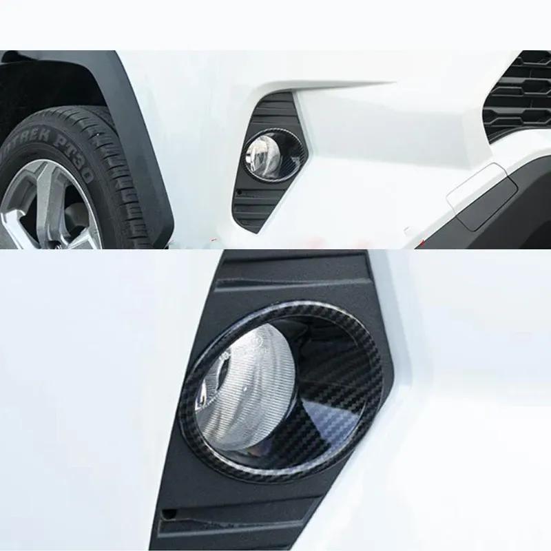 For Toyota RAV4 RAV 4 XA50 - ABS Carbonfiber Front Foglight Fog Light Lamp Cover Trim Frame Sticker Exterior Accessories