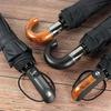 A Luxury Reverse Umbrella Men Wooden Handle Large Automatic Umbrella Windproof Strong 10 Ribs Foldable Big Rain Umbrella Golf