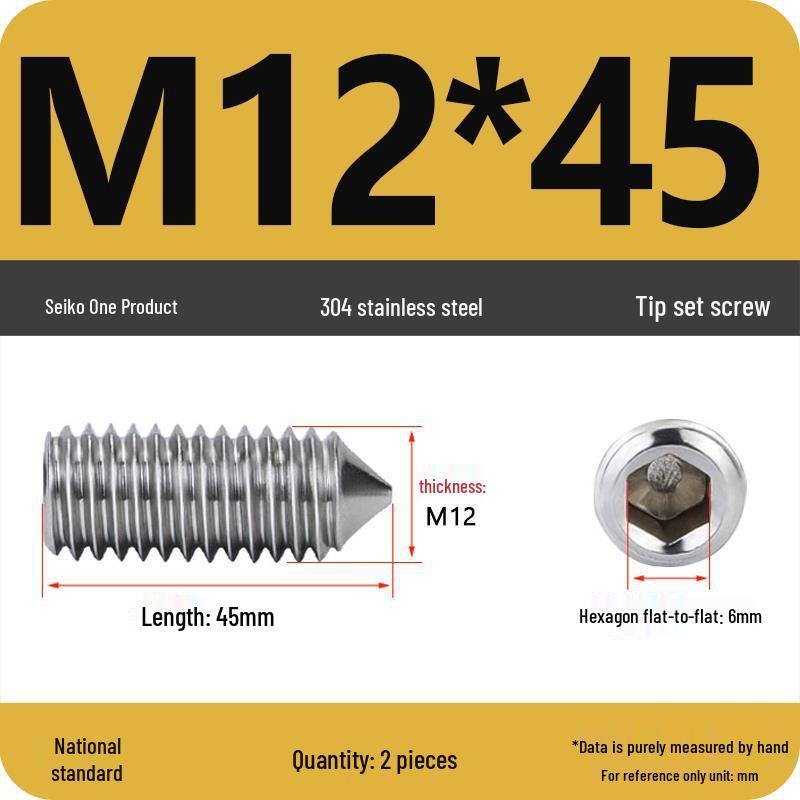 304 Stainless Steel Internal Hex Set Screw | Headless Grub Screw M2-M16