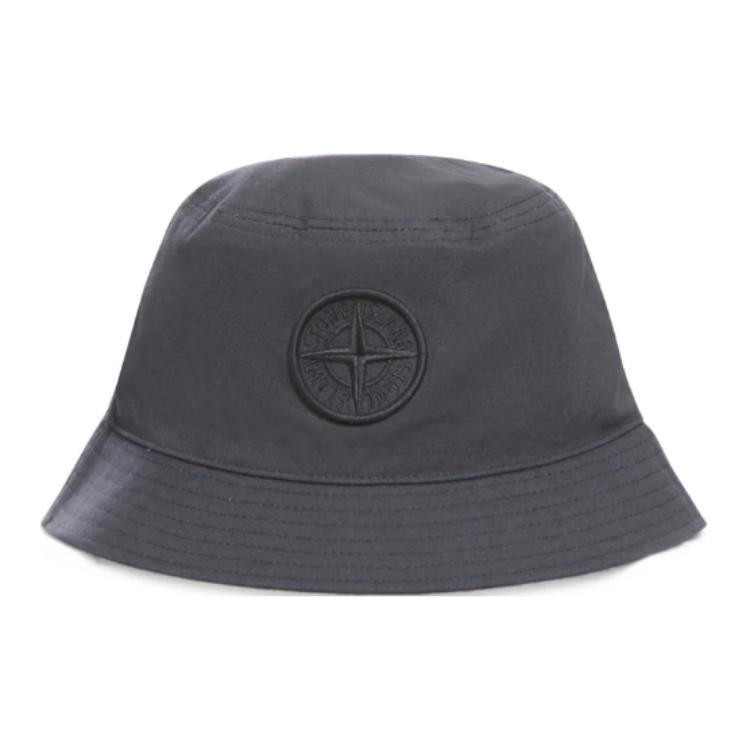 Stone Island Logo Cotton Fisherman Hat Unisex hats Black 811598161-V0029 M