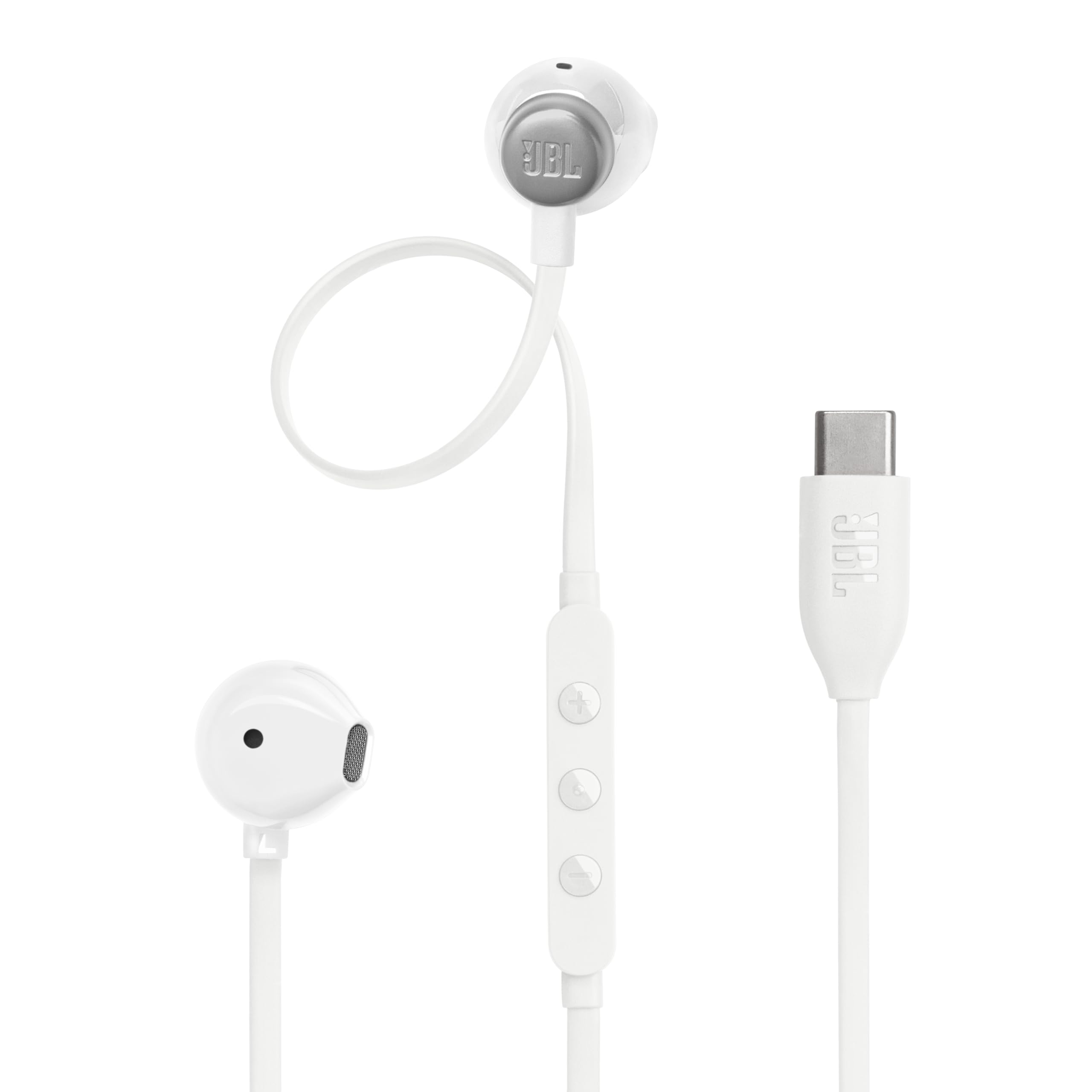 

JBL TUNE 305C Wired In-Ear Earphones 12.5mm Dynamic Driver USB Type-C Hi-Res 96 kHz 24-bit Open-Type Microphone Flat Cable White