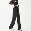 Herbst und Winter neue hohe Taille und dünne Persönlichkeit lässiges Mode-Design weites Bein Bodenlange Hose High Street Trend Jeans