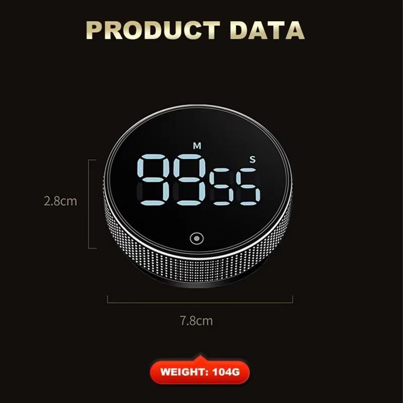 LED Magnetic Digital Timers Manual Countdown Kitchen Timer Mechanical Remind Alarm Kitchen Tool for Cooking Shower Study