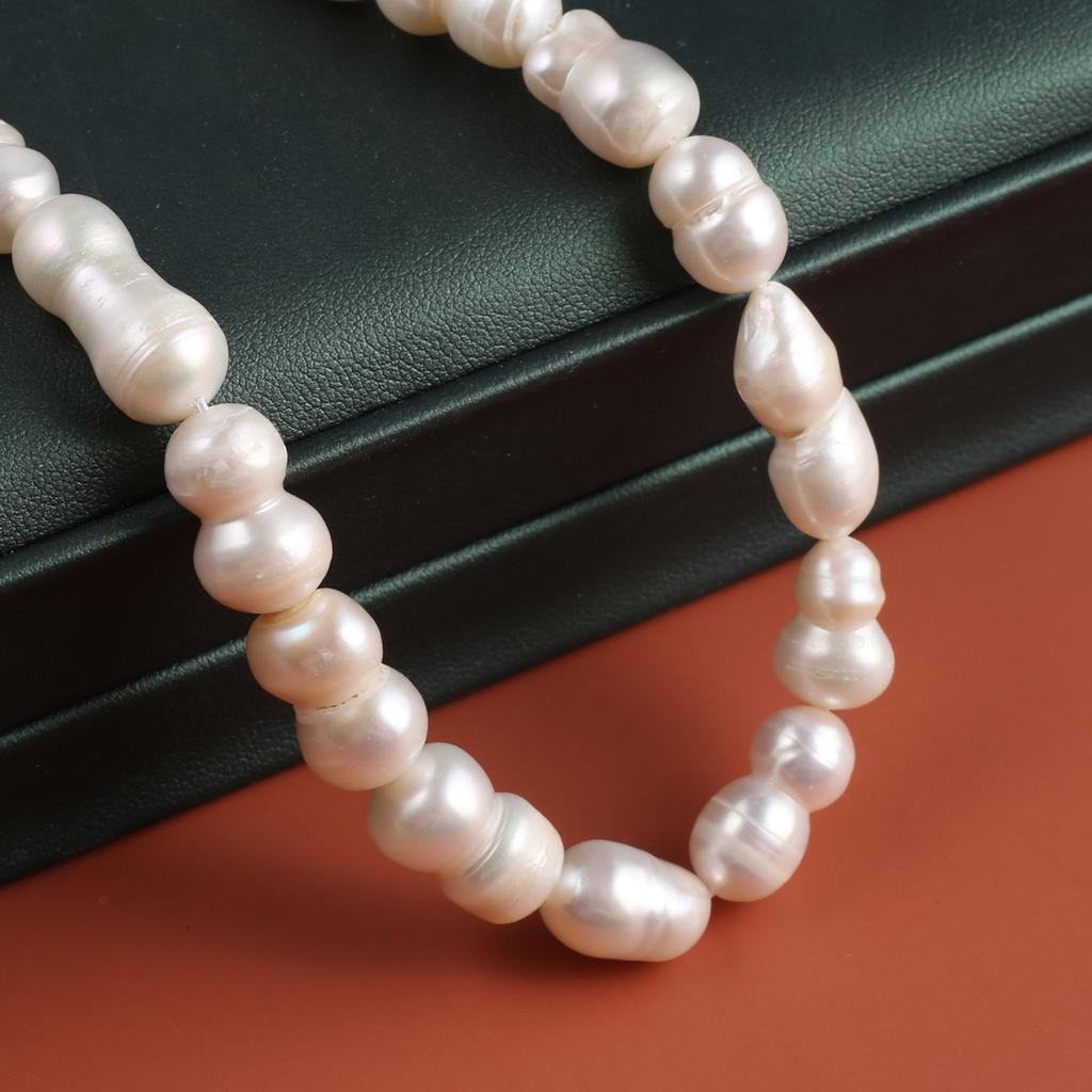 1String, Handmade Peanut-shaped Pearl 8×14-9×15mm, Natural Freshwater Pearl Beads for Jewelry Making DIY Necklace Bracelet Crafts, Women Gift 36cm