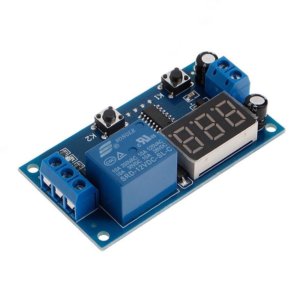DC Self-lock Relay PLC Cycle 12V Multifunction Timer Module Delay ...