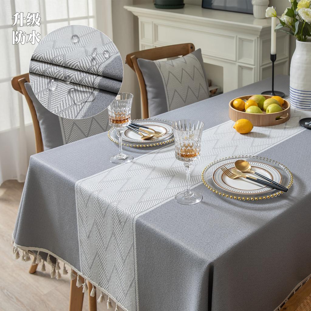 Imitation Cotton And Linen Fabric Dining Table Cloth Waterproof And Oil-Proof High-End Tablecloth Coffee Table Cover Rectangular Tablecloth