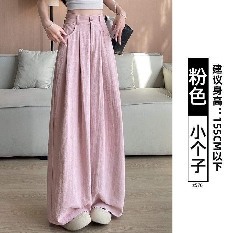 Suit pants children's autumn and winter new white velvet vertical straight-leg pants small corduroy wide-leg pants