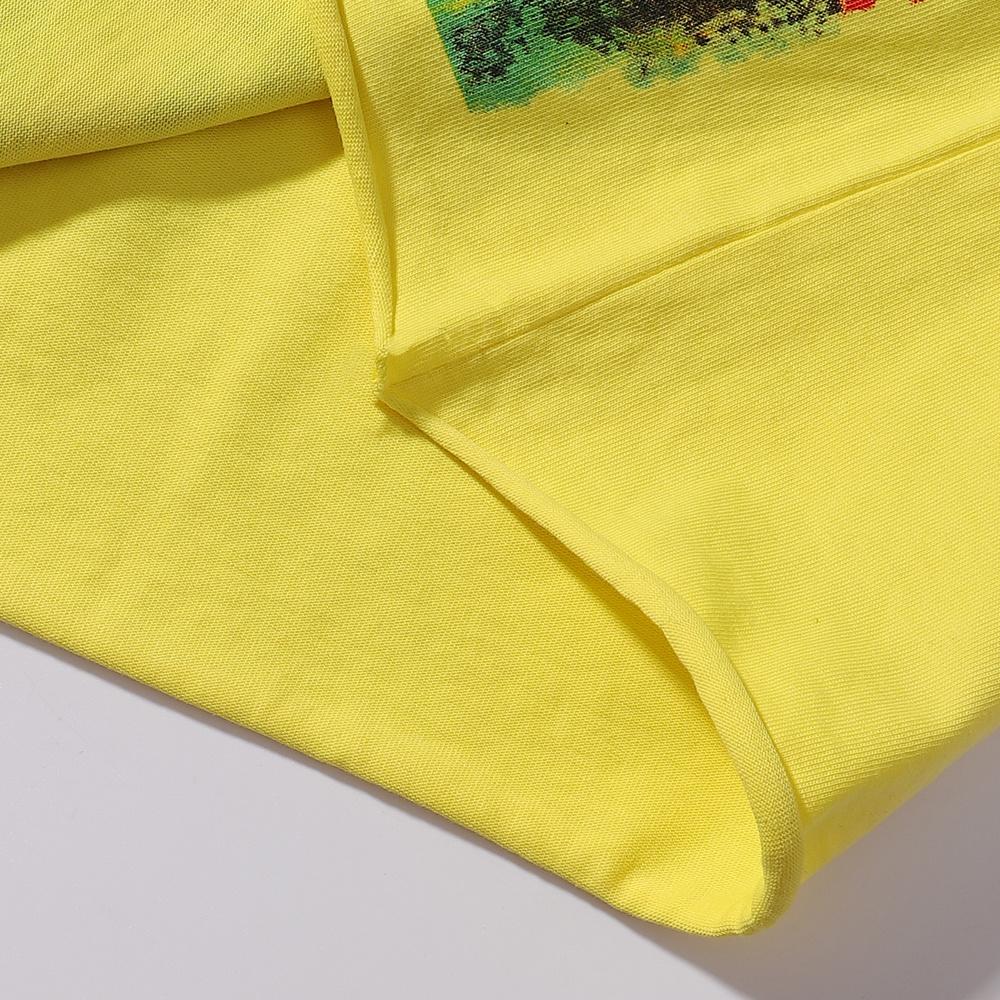 Skateboard Skeleton Print Hot Stamping, Water Washing, Hole Breaking, Making Old Short Sleeved T-shirt for Men and Women
