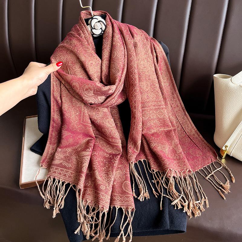 Luxury Brand Autumn Cashmere Pashmina Shawl Women Wrap Warm Winter Scarve Design Print Female Stoles Scarf Lady Outdoor Bufanda