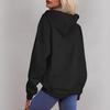 Women Hooded Jacket Casual Loose Zipper Cardigan Long Sleeve Sweatshirt Fashion Outerwear