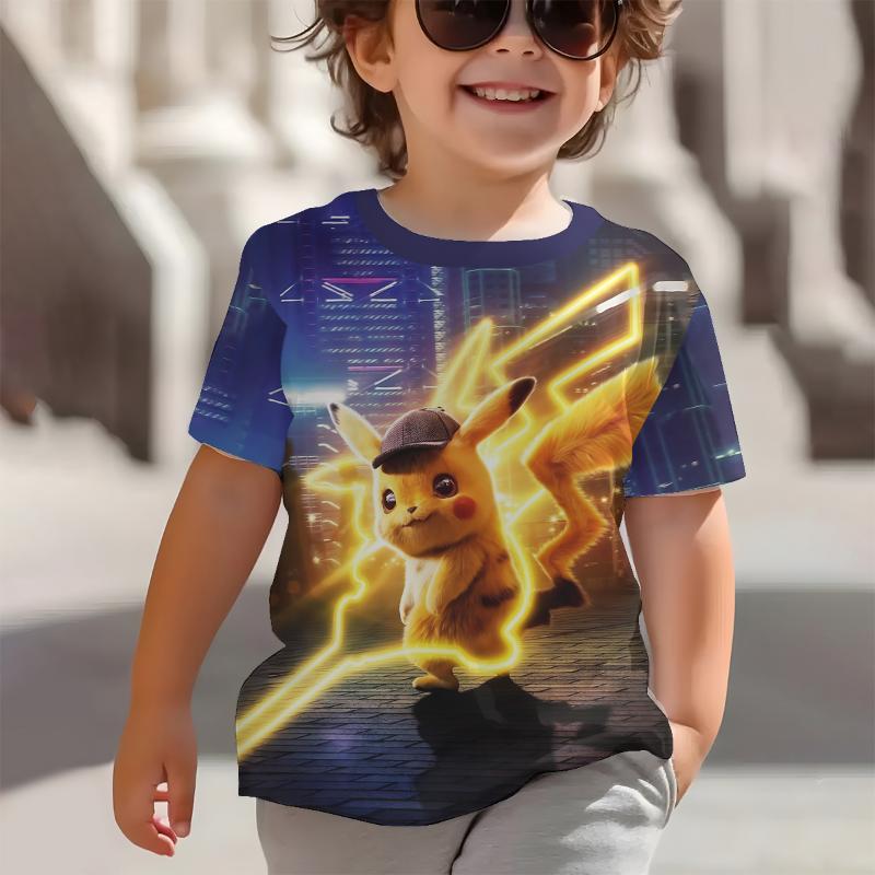 3D Tisk Roztomilí Pikachu Anime Pokémoni Dětské Oblečení 5 až 14 Let Pánské Venkovní Oblečení pro Děti Chlapec Dívka Dětské Tričko Top