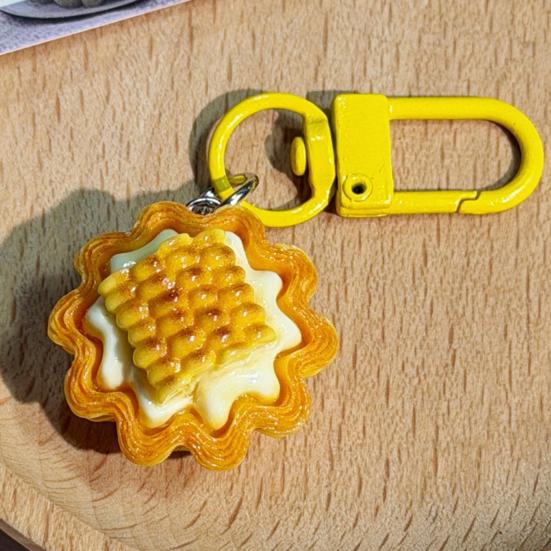 Keychain Pendant Corn Egg Tart Design Mini Size Food Keyring Keys Bags Phone Lanyard Versatile Hanging Ornament