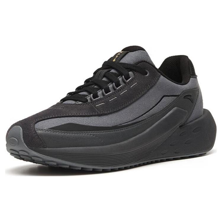 Anta Cushioning Slip Resistant Abrasion Resistant Low top Running Shoes Men's Black Gray 912248857-3