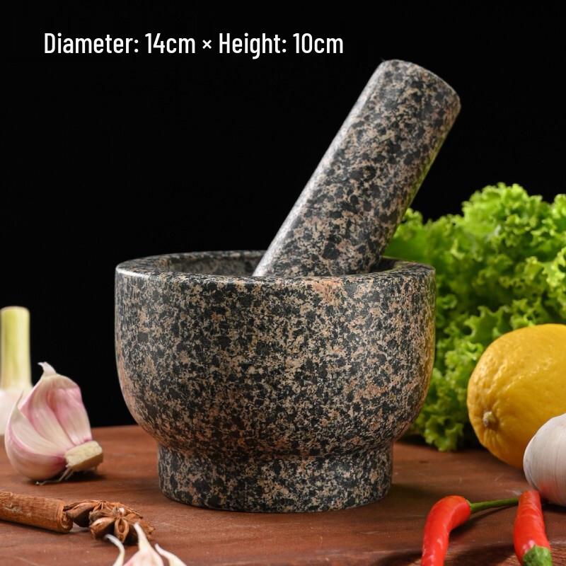 Natural Stone Garlic Press and Herb Mortar and Pestle Set