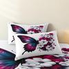 3pcs Beautiful Colorful Butterfly Digital Printing Duvet Cover Set,Bright white Gesang flower shaped flowers Bedding Set,