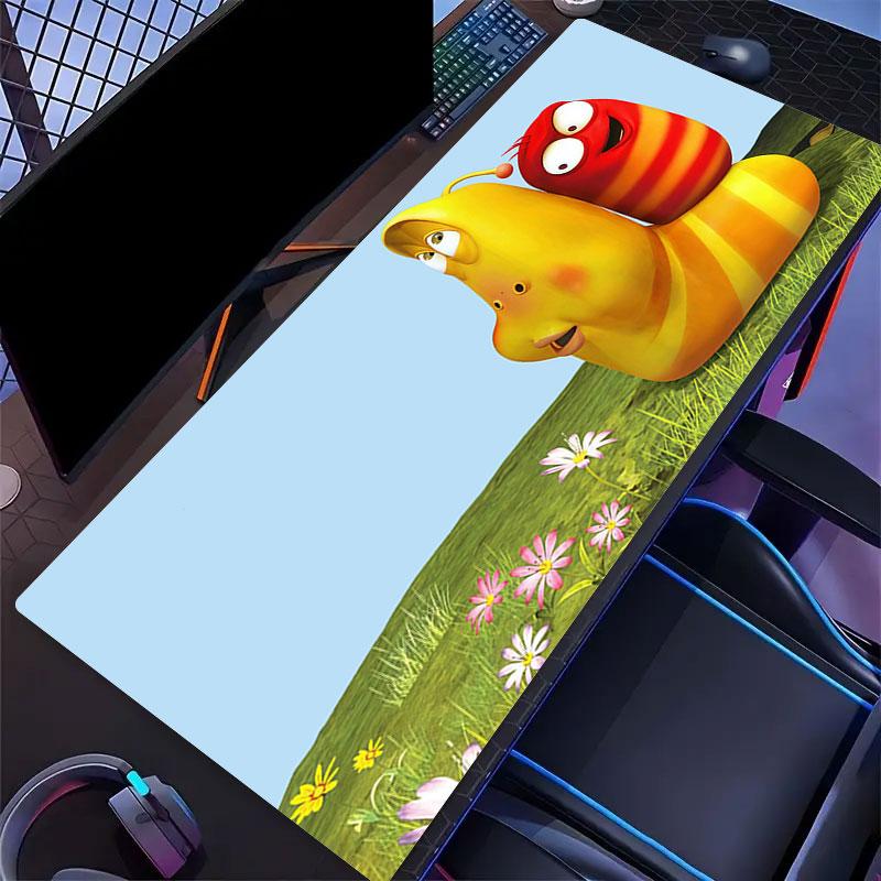 Larva Mouse Pad, Large Gaming Desk Mat, Non-slip XXL Mousepad for Laptop & Tablet, Mini PC Playmat with Stitched Edges
