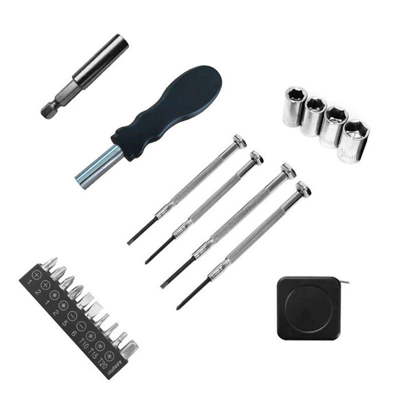 AAAF 21 In 1 Car Shaped Mini Screwdriver Set And Torch Portable Carbon Steel Screwdriver Set Repair Tool