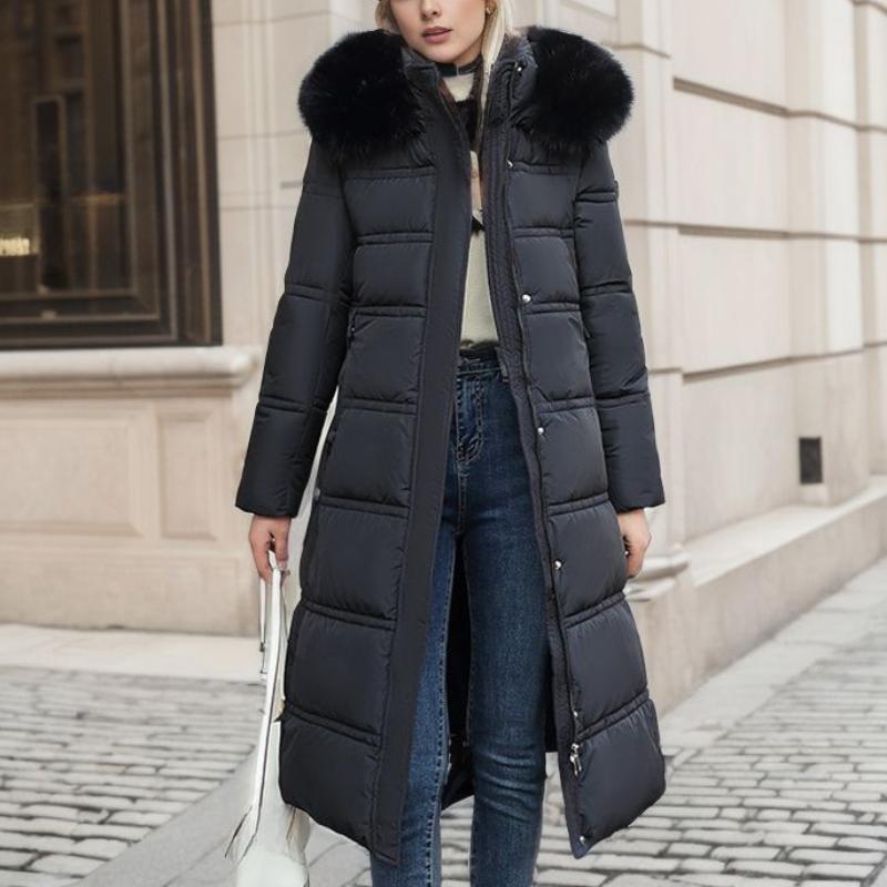 Women's Winter Long Coat Slim Fit Belt Jacket Fashionable Women's Winter Coat Winter Jacket Clothes Snow Wear Hooded Coat