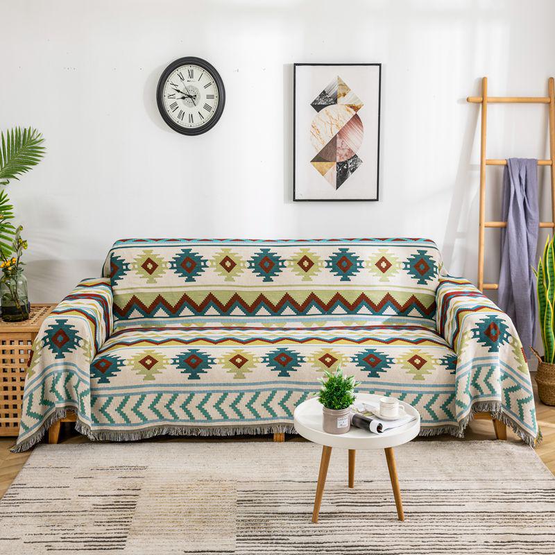 Nordic Double-Sided Full Cover Sofa Blanket and Cushion Cover Set