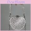 Mini Pochette Diamantata Acrilica Double-Sided con Fibbia a Forma di Cuore e Lucchetto per Stile di Strada Quotidiano