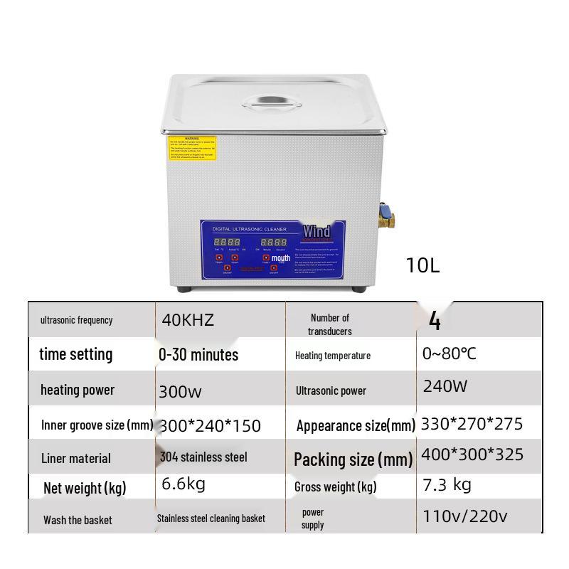Compact Ultrasonic Cleaner for Industrial Parts & Dental Labs