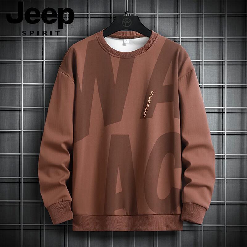 JEEP SPIRIT Men's Loose-Fit Round Neck Sweatshirt