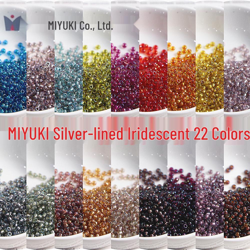 Miyuki 3mm Iridescent Silver-Lined Seed Beads for DIY Crafting, Bracelets, and Necklaces