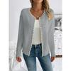 Casual Cardigan Sweater Women Pearls Decoration Elegant Long Sleeve Knit Coat Jacket Autumn Winter Lady Street Outwear