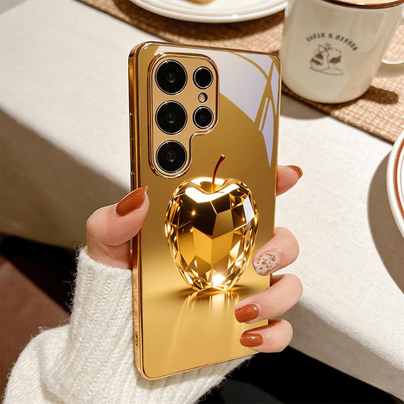 Prismatic Golden Fruit Electroplated Golden Phone Case For Samsung A22 A32 A42 A52 A72 A23 A33 A53 A73 A34 A35 A37 57 Back Cover