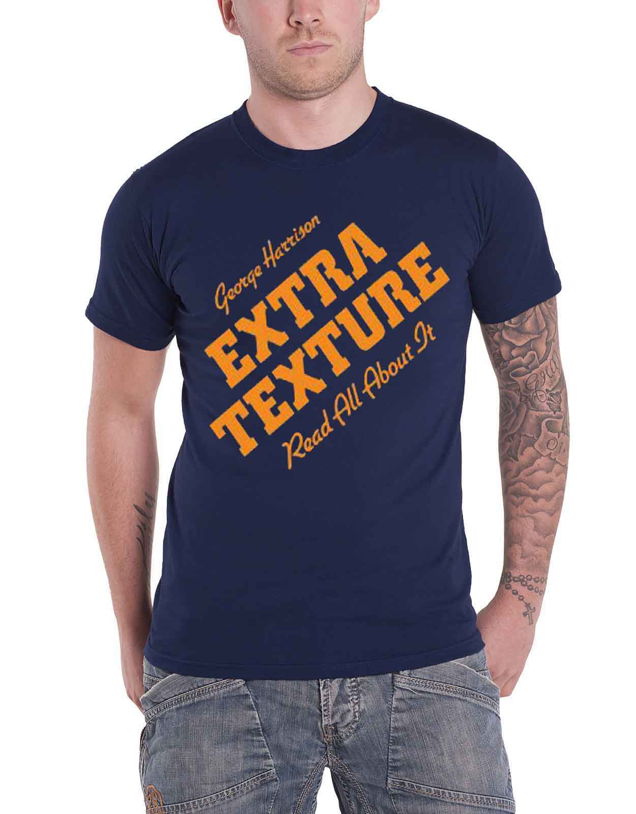 George Harrison T Shirt Blue Extra Texture Read All About It Official Mens M