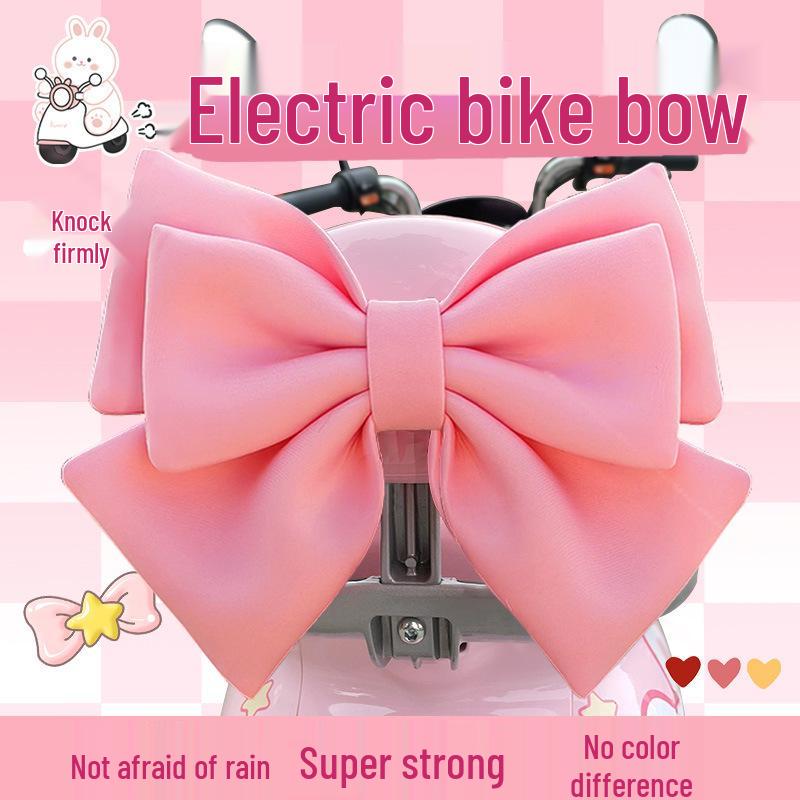 Luna Sunny Day Cute Two-Tone Electric Vehicle Bow & Sticker Accessories