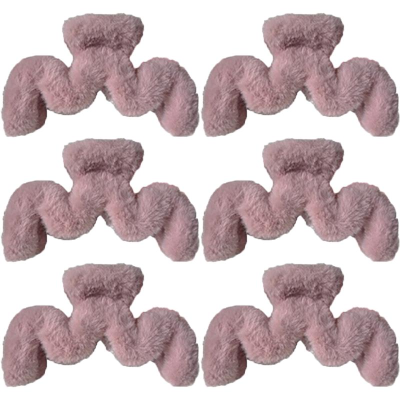 Oversized Plush Hair Clip Women Autumn Winter Wavy Hair Shark Clip Elegant Hair Accessories