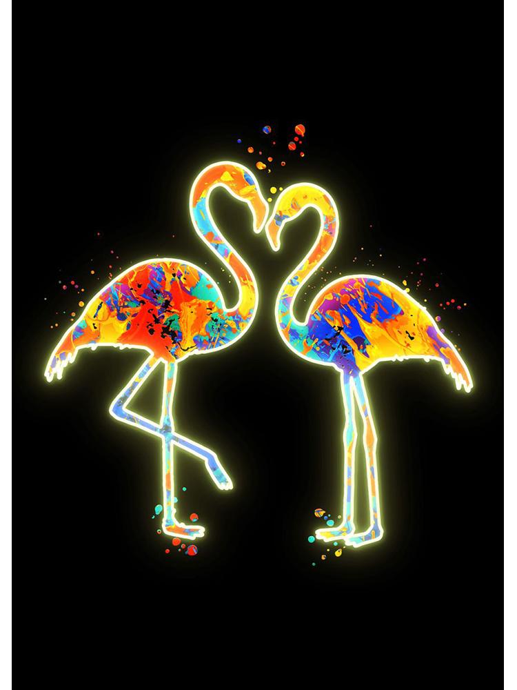Neon-Design, niedliche Tiere, Poster, Leinwandgemälde, Flamingo, Hirsch, Giraffe, Katzen, Wand-Kunstdruck an der Wand, modernes Kinderzimmer-Dekor