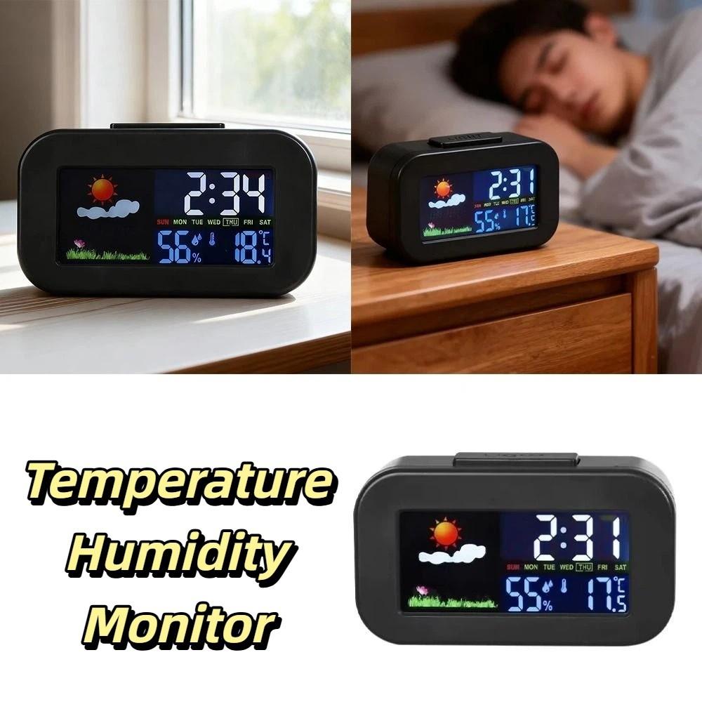 Back Light Display Screen Climate Monitoring Alarm Clock Alarm Function Clock  Home Users